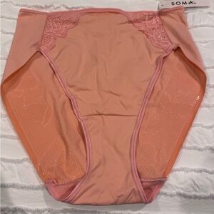 SOMA VANISHING TUMMY WITH LACE HIGH CUT- PALOMA GLOW, SZ S . NWT